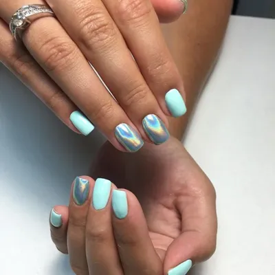 Маникюр с втиркой: 101 фото с дизайном гель-лаком | Perfect nails, Cute  acrylic nails, Holographic nails