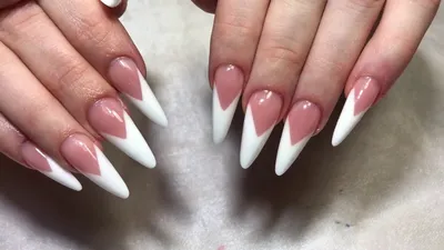 Fake Nails Square UV Gel False Press On Nails Pink Nude White French  Manicure | eBay