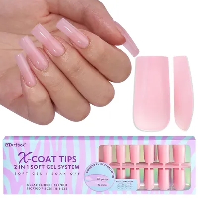 BTArtbox 30pcs Soft Gel Almond Press on Nails, Natural Reusable Stick on  Nail with Glue in 15 Sizes - Walmart.com