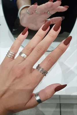 коричневый маникюр | однотонные ногти | Pretty gel nails, Hair and nails,  Gel nails