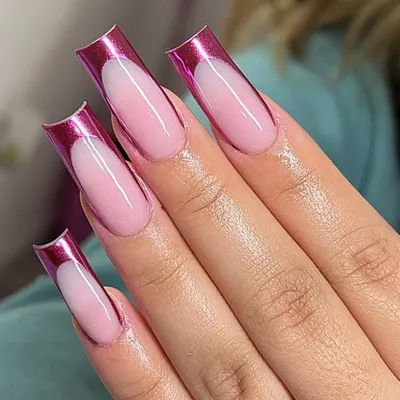 Long Coffin Press Nails Ballerina Fake Nails Glossy Glue - Temu