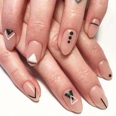 Роскошный черный дизайн ногтей геометрия с блестками