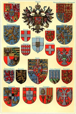 Гербы стран мира в начале XX века | Coat of arms, Chromolithograph, Heraldry