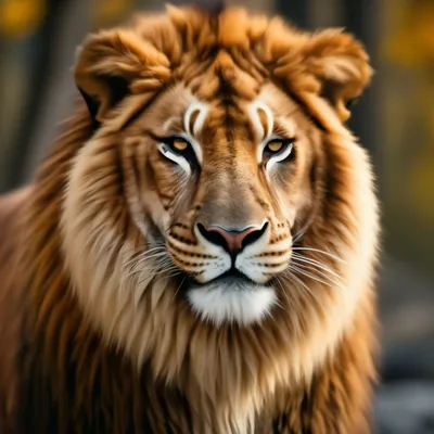 Гибрид льва и тигра с зелеными …» — создано в Шедевруме