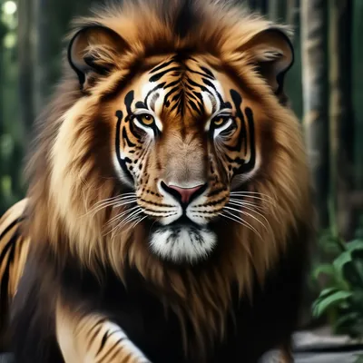 Гибрид тигра и льва, эстетично, …» — создано в Шедевруме