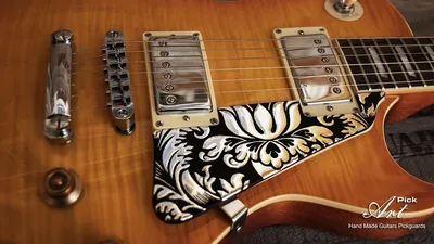 Gibson Les Paul Pickguard SET-of-3 Gilded, Embossed and Engraved Hand  Painted | eBay