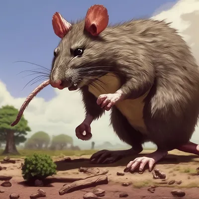 Гигантская крыса ест дерево, fallout» — создано в Шедевруме