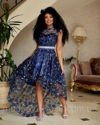 Гипюровое вечернее платье асимметричной длины со стразами: продажа, цена в  Одессе. Женские платья от \"Магазин одежды \"Модная вещь\"\" - 1424777721