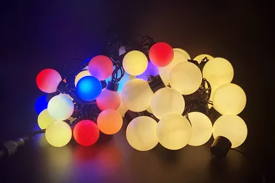 Купить Гирлянду шарики \"Тайские фонарики\" (на батарейках) в  интернет-магазине в Москве