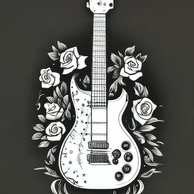 Гитара, черно-белое Гитара, черно-белое изображение электрогитары  stratocaster, монохромный, струнный инструмент, классическая гитара png |  PNGWing