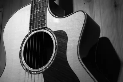 Черно-белое фото человека с гитарой, крупным планом :: Стоковая фотография  :: Pixel-Shot Studio