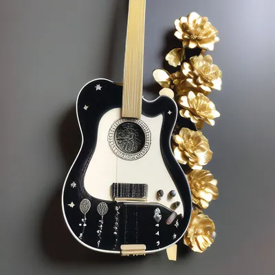 акустическая гитара. разные части гитары. черно-белая фотография Стоковое  Фото - изображение насчитывающей нот, оборудование: 223899056