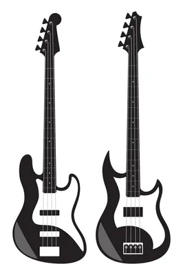 Логотип, бас-гитара, черно-белое, …» — создано в Шедевруме