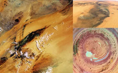 Структура Ришат (Глаз Сахары), расположена в мавританской части пустыни,  диаметр геологического образования 50 километров. | Странные места, Космос,  Земля
