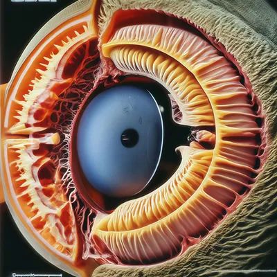 Глаз в разрезе, анатомия глаза» — создано в Шедевруме