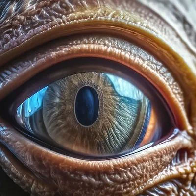 Глаз инопланетного гуманоида вблизи. …» — создано в Шедевруме