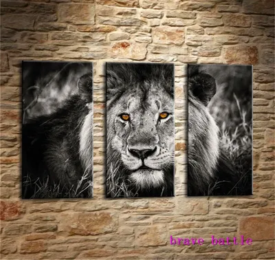 Картина на холсте с подрамником ХитАрт глаза льва 58 50x70; лев - купить по  низкой цене в интернет-магазине OZON (686937619)
