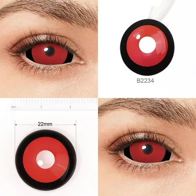 Купить Линзы вампира Мэри красные контактные линзы для косплея анимация глаз  цветные линзы для близорукости 1 пара/2 шт. один раз в год | Joom