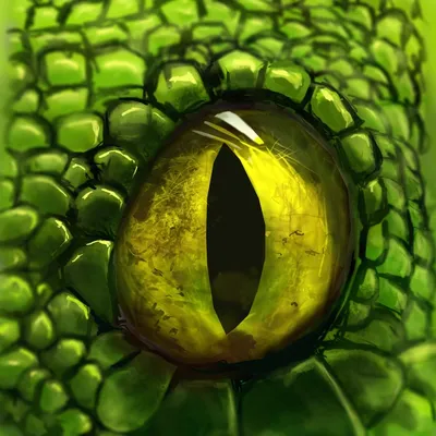 Иллюстрация глаз змеи. digital art в стиле компьютерная графика |
