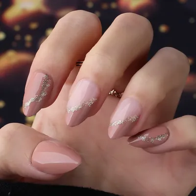 Глянцевые короткие каштановые ногти с миндальным блеском гель для  французских накладных ногтей натуральные розовые блестящие ногти для  маникюра на шпильке повседневная одежда | AliExpress