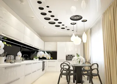 Сатиновый натяжной потолок в кухне и коридоре | АВерно