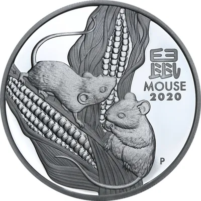 Монета Австралия 1 доллар 2008 \"Год мыши\" цветная стоимостью 9999 руб.
