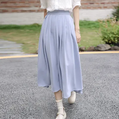 Купить Женские плиссированные юбки с высокой талией, летние до колена в  консервативном стиле Harajuku Y2k, уличная школьная косплей, повседневная  женская одежда | Joom