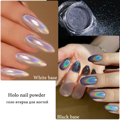 Mila Nails Shop Втирка для ногтей зеркальная голографическая призма маникюра