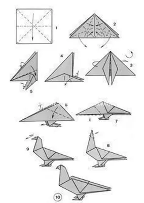 Рыбка из бумаги оригами простая схема для детей | Оригами, Тесто для лепки,  Оригами животные