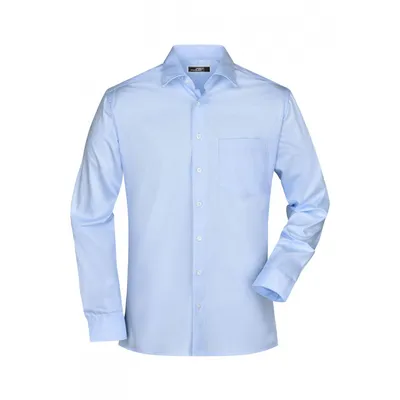 Рубашка мужская JN606 Men's Business Shirt Long-Sleeved - Светло-голубой -  JN606lblu