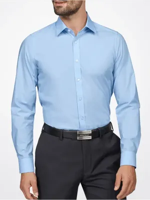 рубашка мужская голубая-CK-3060-012