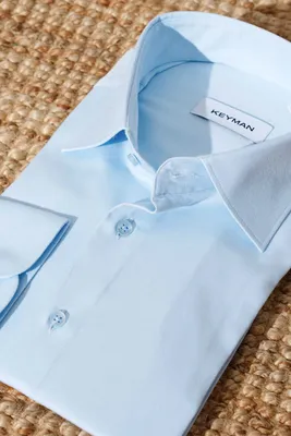 Рубашка мужская небесно-голубая оксфорд - купить по выгодной цене в  магазине Keyman