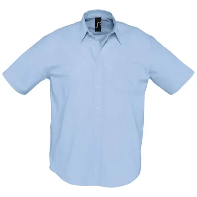 Рубашка мужская с коротким рукавом Brisbane, голубая (артикул 1837.14) (id  88640910), купить в Казахстане, цена на Satu.kz