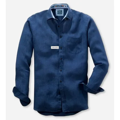 Рубашка мужская Olymp Casual 41187496, Modern fit, льняная синяя купить в  Москве в интернет-магазине SHOP4BIG - цена, фото, описание