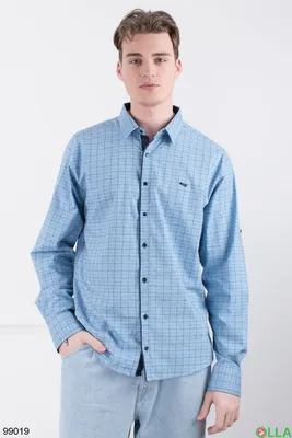 Рубашка мужская голубая 0210051 купить в интернет магазине OMY