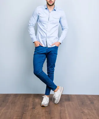Рубашка мужская с принтом, цвет голубой, 214R6916 купить в Украине | Цена,  отзывы, характеристики в магазине AGER.ua