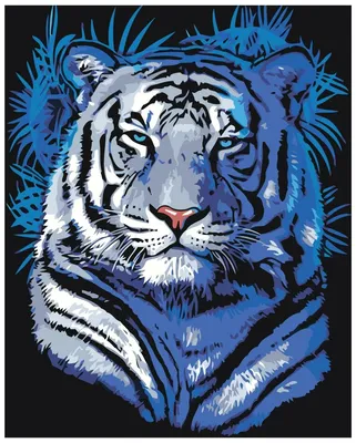 Голубой тигр в синюю полоску» — создано в Шедевруме