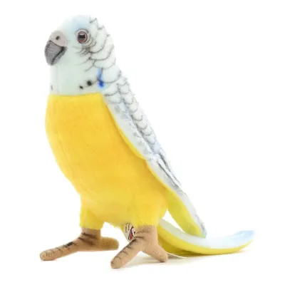 Голубой волнистый попугай играет с …» — создано в Шедевруме