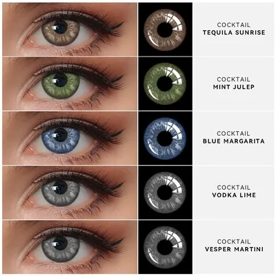 Как выглядят цветные линзы на глазах?