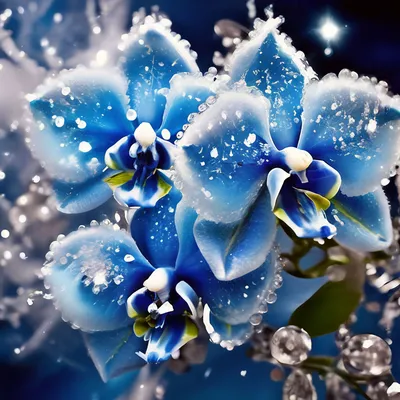 29 синих орхидей в коробке за 5 790 руб. | Бесплатная доставка цветов по  Москве