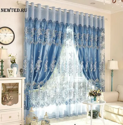Необычные голубые шторы в интернет магазине NEWTED