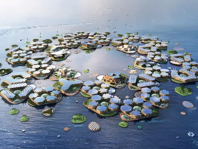 Проект города на воде посреди океана от Бьярке Ингельса | AD Magazine