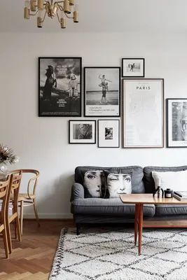 черно-белые фото в гостиной | Wall decor living room, Living room paint,  Simple living room designs