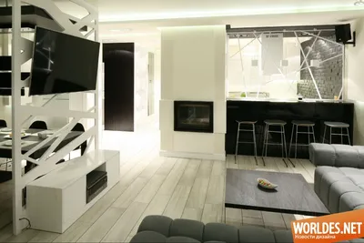 Концепция гостиной в черном цвете с мебелью, выделенной черно-белым цветом  | Премиум Фото