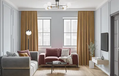 Три модульных дивана Zillis серого цвета в интерьере современной гостиной |  SKDESIGN