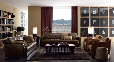 Нестандартное решение для гостиной – использование двух диванов в интерьере  - Фотографии красивых интерьеров