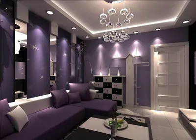Сиреневый цвет в интерьере гостиной (50 фото) — Портал о строительстве,  ремонте и дизайне