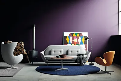 Гостиные в фиолетовых цветах: 30 фото дизайнов интерьеров