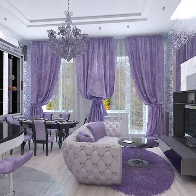 Фиолетовые гостиные, фото дизайна интерьера - Интернет-журнал Inhomes