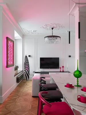 Дизайн трешки в пудрово- розовых тонах в сталинке для молодой семьи —  INMYROOM | Зеленые гостиные, Дизайнерские гостиные, Стильные гостинные